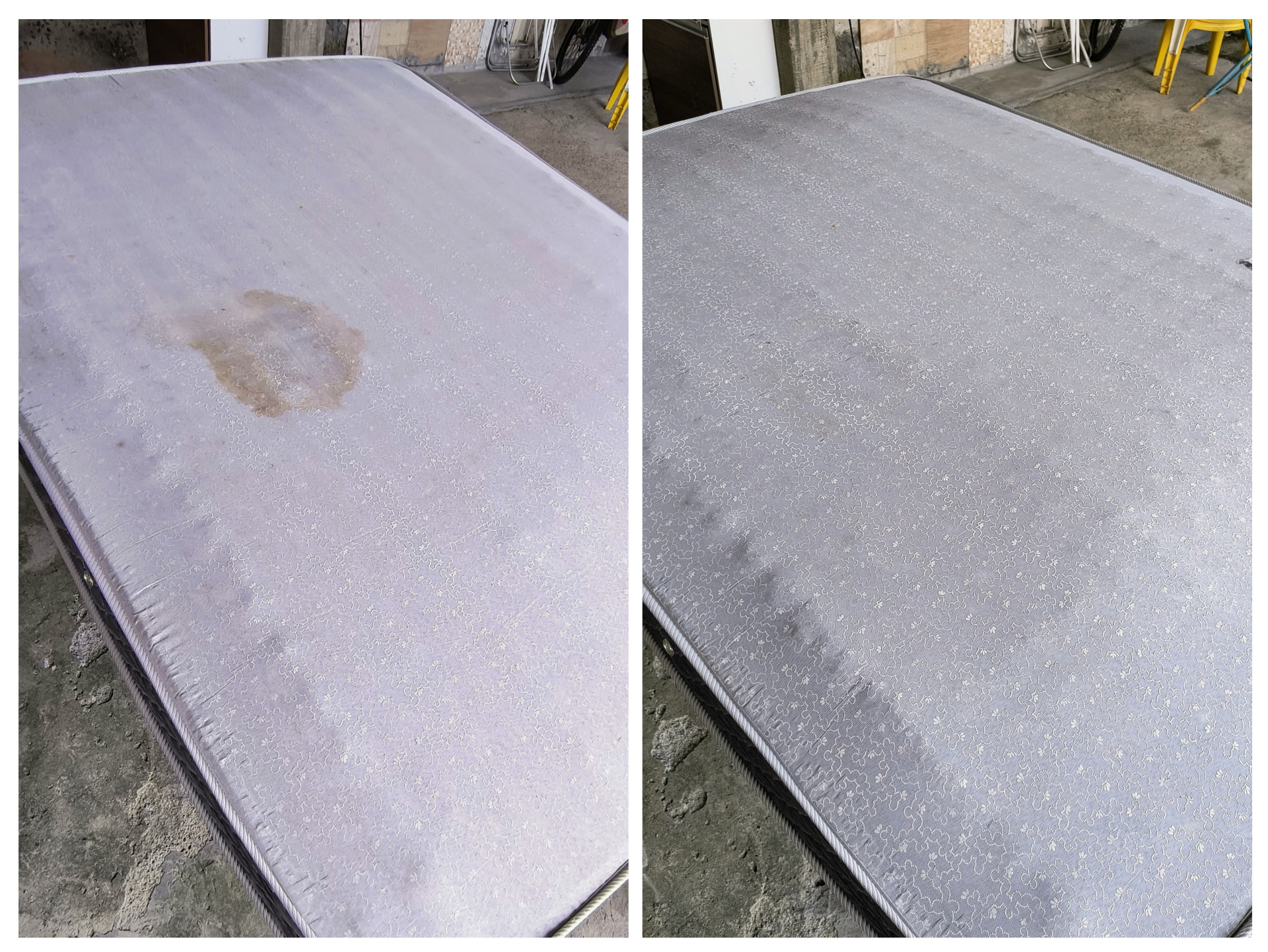 Colchão higienizado com remoção de manchas